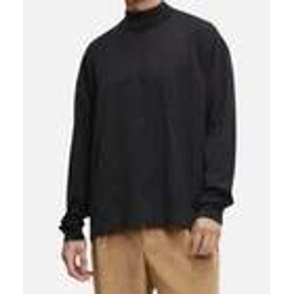 Mode of One Mens XXL Mock Neck Long Sleeve Shirt Deep Black NWT